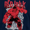 Navy - Side - Marvel Childrens-Kids Red Hulk Cracked Pull Over Hoodie