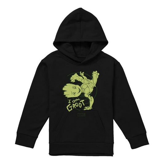Athletic Heather - Front - I Am Groot Childrens-Kids Baby Groot Handstand Pull Over Hoodie