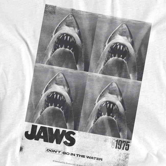 White - Side - Jaws Mens 1975 Copier T-Shirt