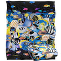 Multicoloured - Back - Royce McClure Night Dive Silky Tropical Fish Supersoft Blanket