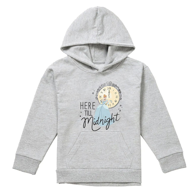 Athletic Heather - Front - Cinderella Childrens-Kids Here Till Midnight Heather New Years Eve Hoodie