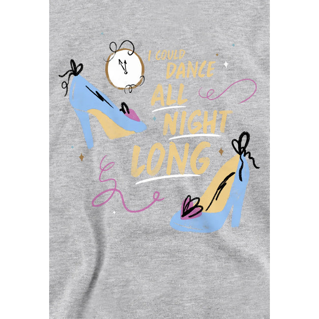 Athletic Heather - Side - Cinderella Childrens-Kids I Could Dance All Night Long Glass Slippers Heather Hoodie