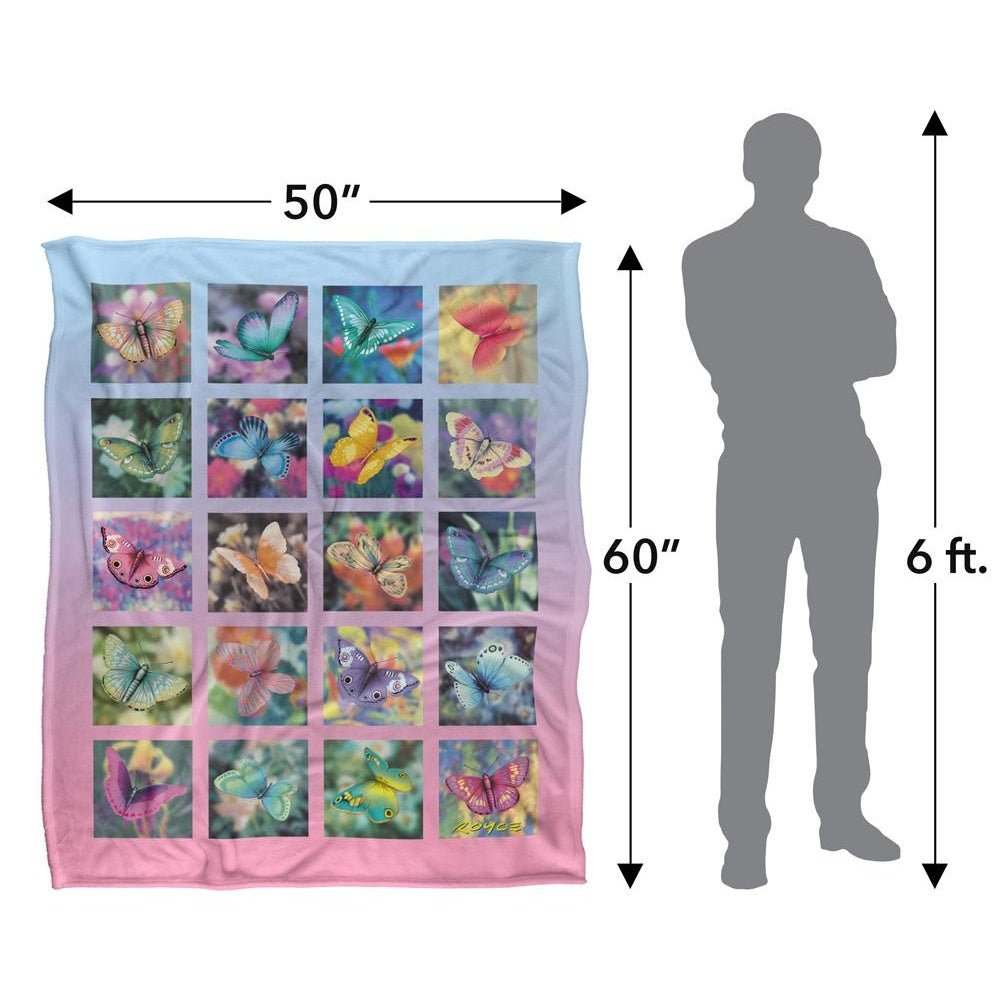 Multicoloured - Lifestyle - Royce McClure Silky Butterfly Box Supersoft Blanket