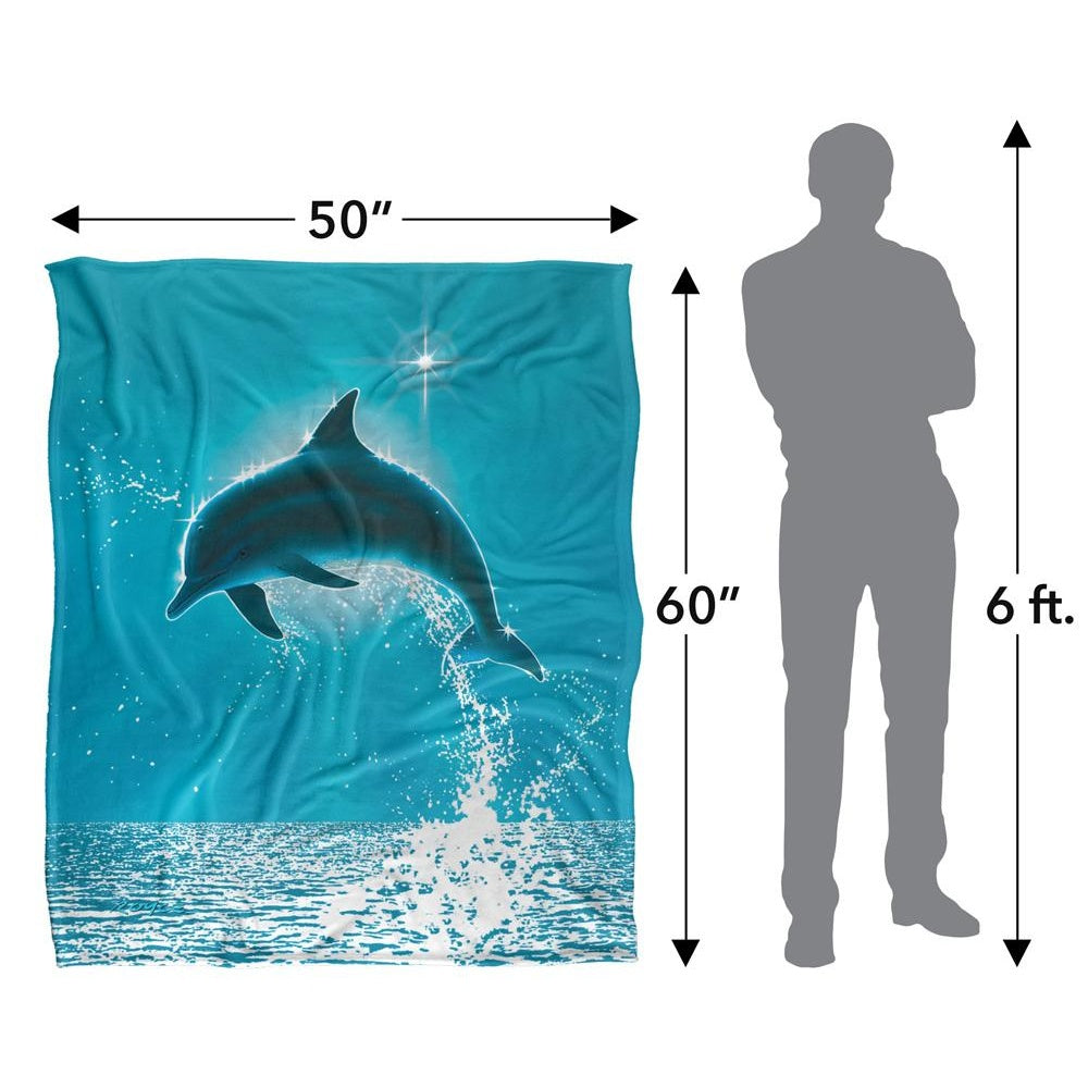 Blue-Grey - Lifestyle - Royce McClure Silky Dolphin Sun Supersoft Blanket