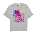 Grey Heather - Front - Trolls Girls Love Laugh Sing Poppy T-Shirt