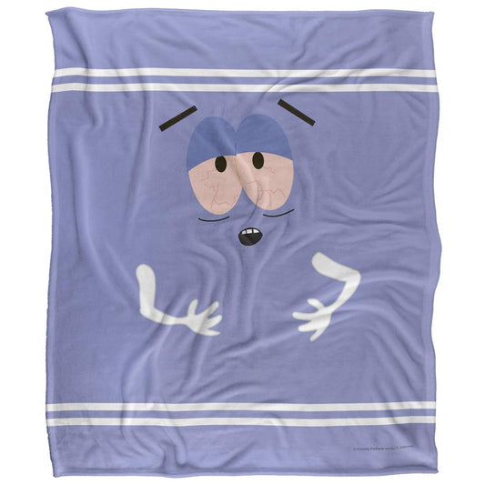 Lavender-White - Front - South Park Queasy Silky Towelie Supersoft Blanket