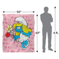 Pink-Blue-White - Pack Shot - The Smurfs Silky Smurfette Supersoft Blanket