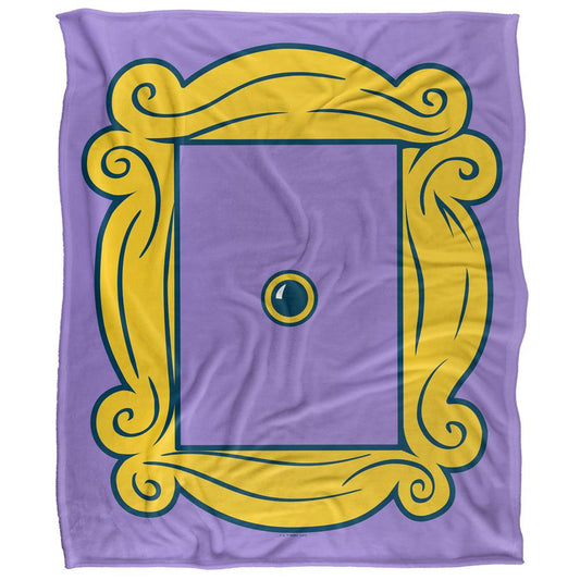 Purple-Yellow - Front - Friends Silky Door Supersoft Blanket
