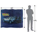 Blue-Silver-Yellow - Pack Shot - Back To The Future Silky Delorean Supersoft Blanket