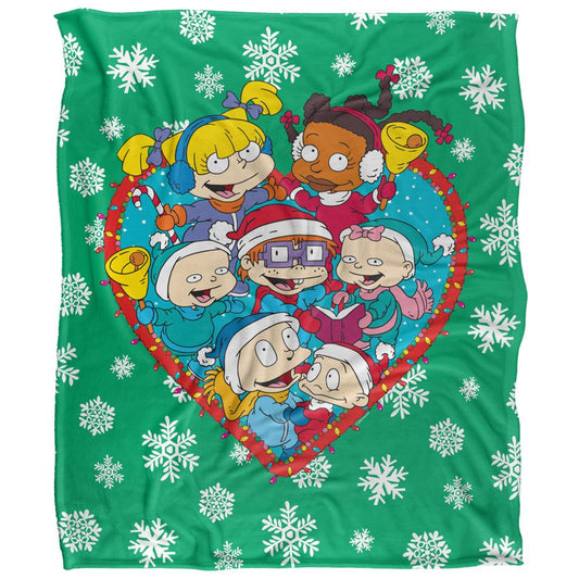 Multicoloured - Front - Rugrats Silky Group Christmas Supersoft Blanket