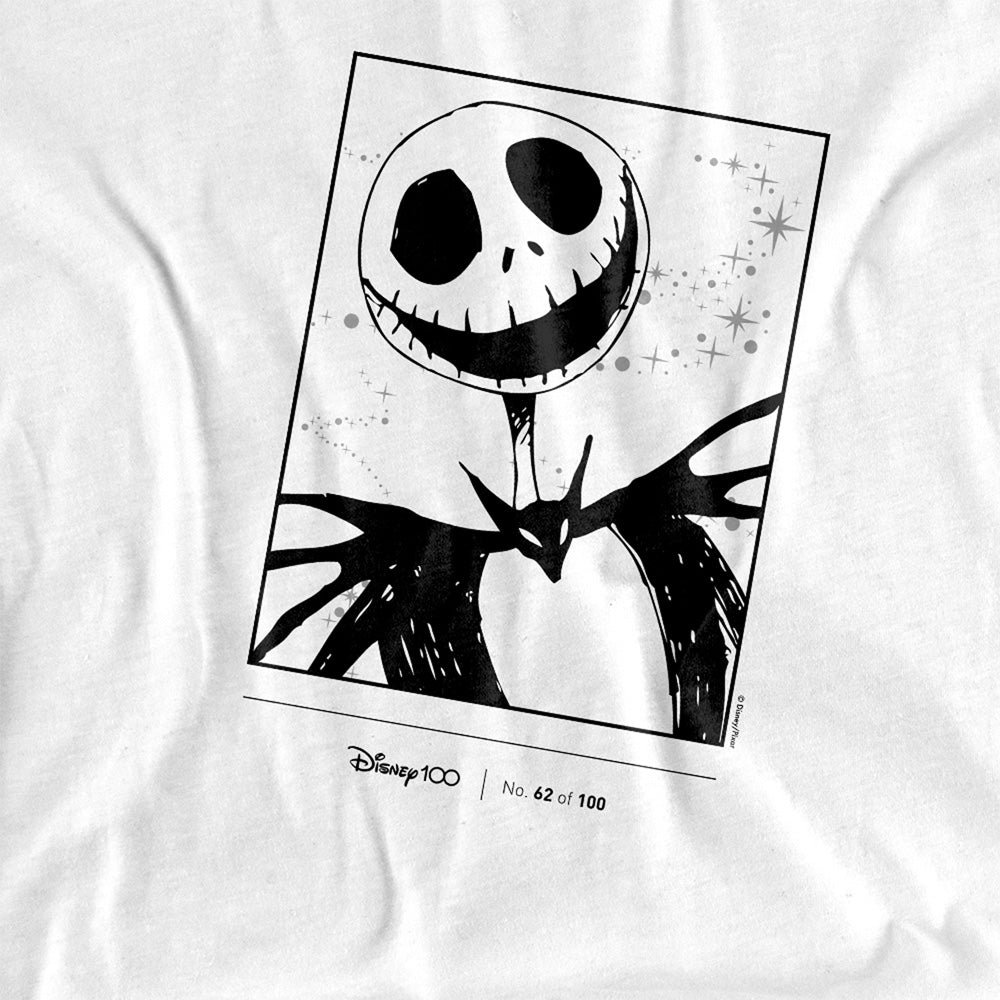 White - Back - Nightmare Before Christmas Childrens-Kids 100th Anniversary Edition Jack Skellington T-Shirt