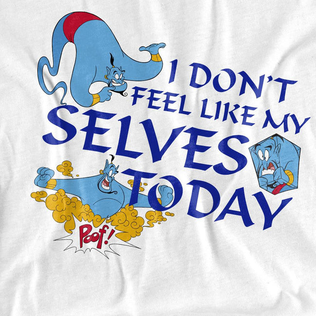 White - Pack Shot - Aladdin Womens-Ladies I Don´t Feel Like My Selves Today Genie T-Shirt