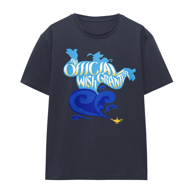Deep Navy - Front - Aladdin Womens-Ladies Official Wish Granter Genie T-Shirt