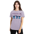 Lavender - Back - Lilo & Stitch Womens-Ladies Stitch Poses T-Shirt