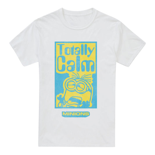 White - Front - Minions Mens Totally Calm T-Shirt