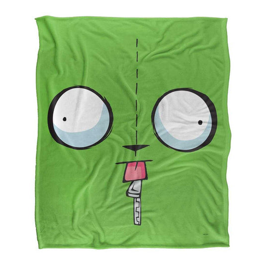 Multicoloured - Front - Invader Zim Silky Face Gir Supersoft Blanket