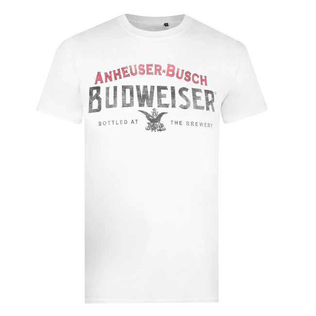 White - Front - Budweiser Mens Cotton T-Shirt