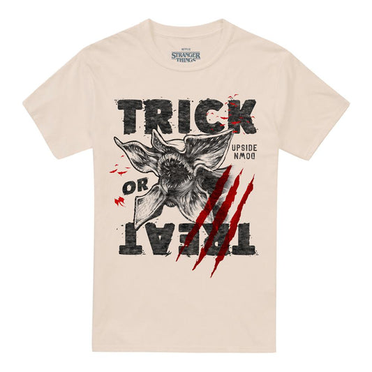 Natural - Front - Stranger Things Unisex Adult Trick Or Treat Demogorgon T-Shirt