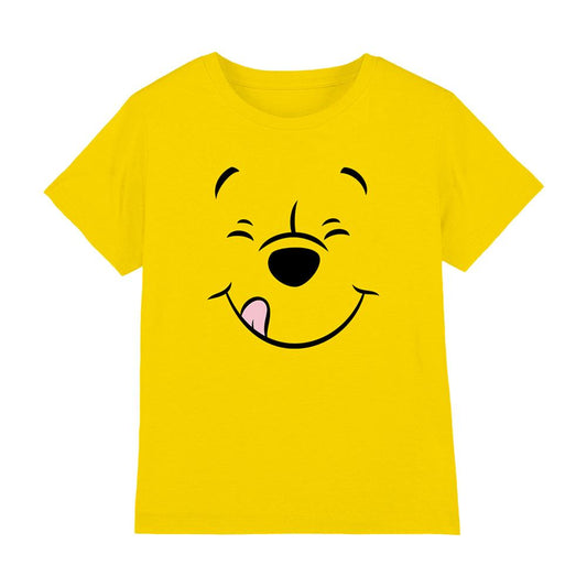 Yellow - Front - Winnie the Pooh Childrens-Kids Face T-Shirt