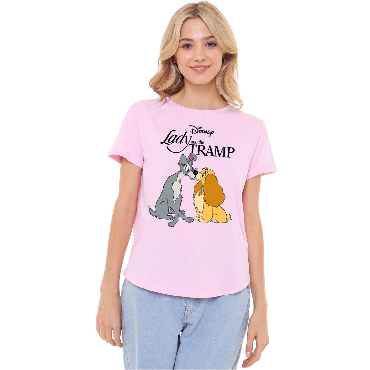 Light Pink - Side - Lady And The Tramp Womens-Ladies Classic T-Shirt