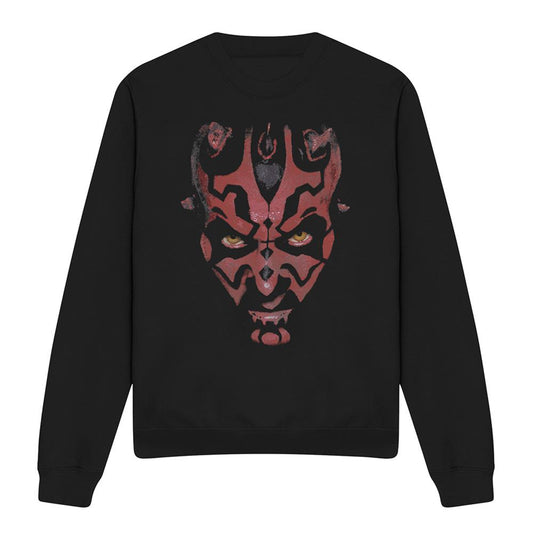 Black - Front - Star Wars Unisex Adult Darth Maul Face Sweatshirt