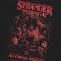 Black - Side - Stranger Things 5 Womens-Ladies Mind Flayer Group Poster T-Shirt