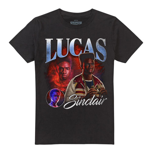 Black - Front - Stranger Things 5 Unisex Adult Lucas Homage T-Shirt