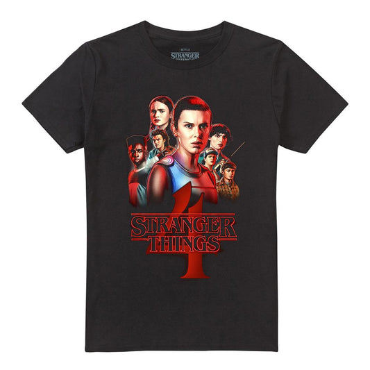 Black - Front - Stranger Things 4 Unisex Adult Poster T-Shirt