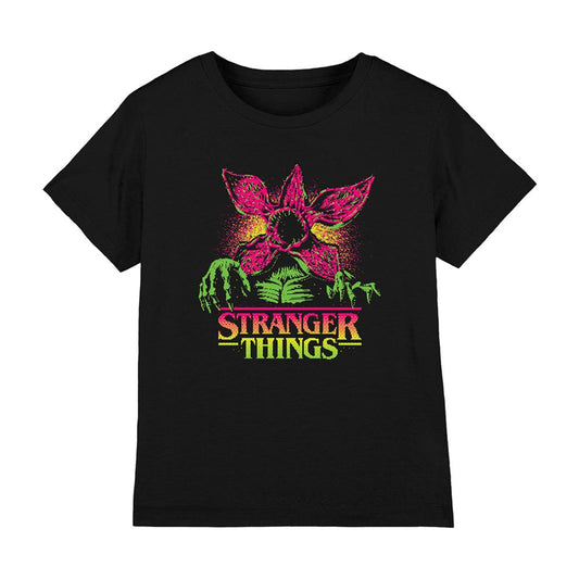 Black - Front - Stranger Things Childrens-Kids Demogorgon T-Shirt