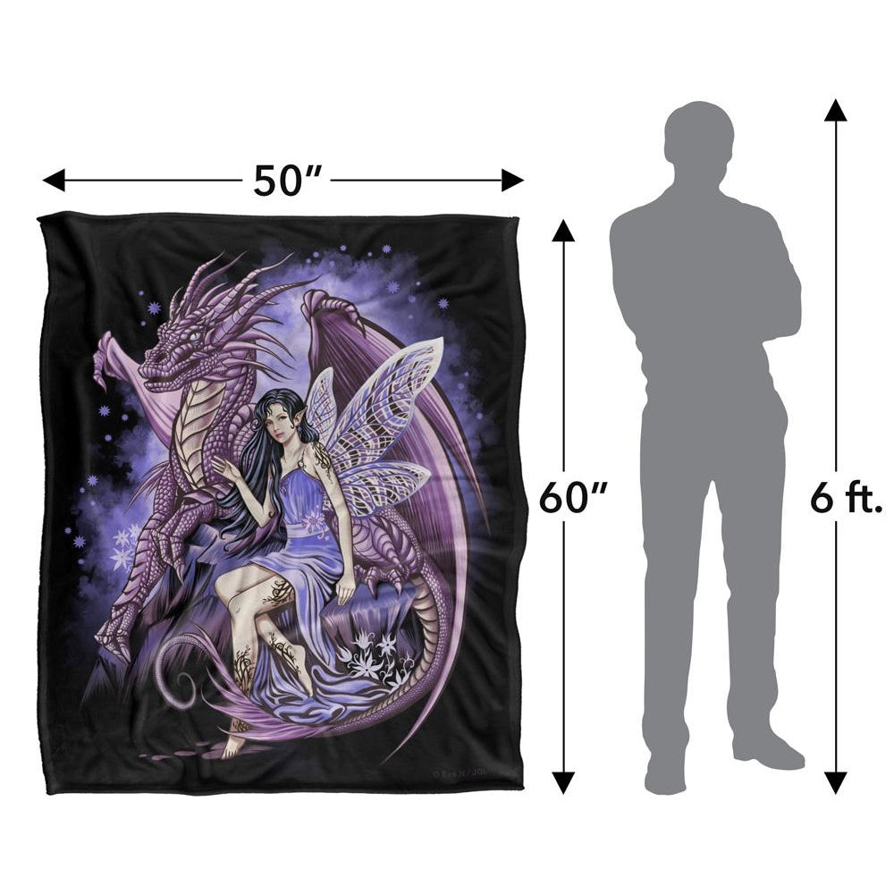 Multicoloured - Close up - JQ Licensing Protectors of The Realm Silky Fairy & Dragon Supersoft Blanket
