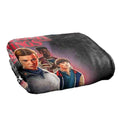 Multicoloured - Back - Stranger Things 5 All Friends Welcome Silky Poster Soft Touch Blanket