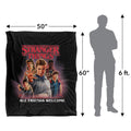 Multicoloured - Lifestyle - Stranger Things 5 All Friends Welcome Silky Poster Soft Touch Blanket