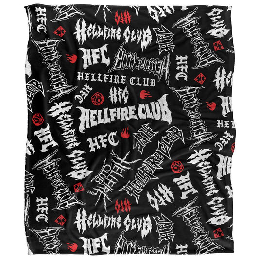Multicoloured - Front - Stranger Things 5 Hellfire Club Silky Logo Soft Touch Blanket