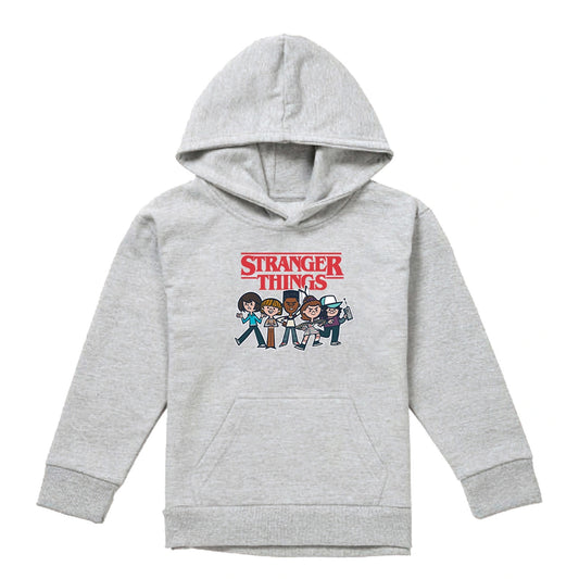 Athletic Heather - Front - Stranger Things Childrens-Kids Cartoon Hoodie