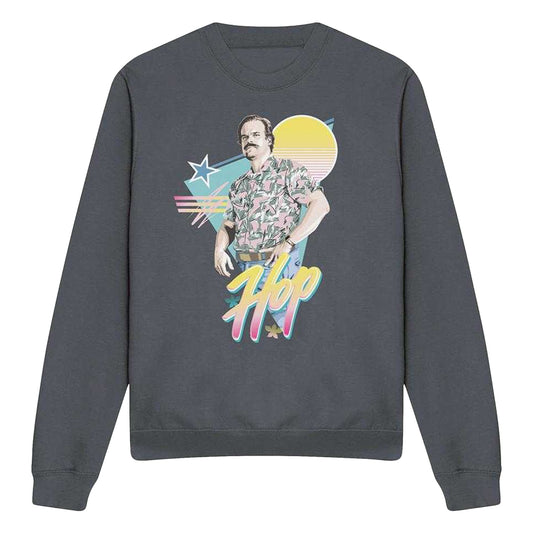 Charcoal - Front - Stranger Things Unisex Adult Jim Hopper 80s Sweatshirt