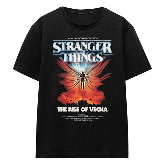 Black - Front - Stranger Things 5 Womens-Ladies Rise Of Vecna Poster T-Shirt