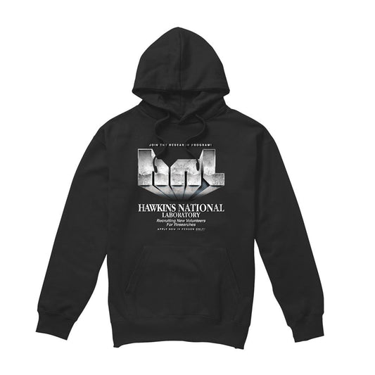 Black - Front - Stranger Things Unisex Adult Hawkins Lab Logo Hoodie