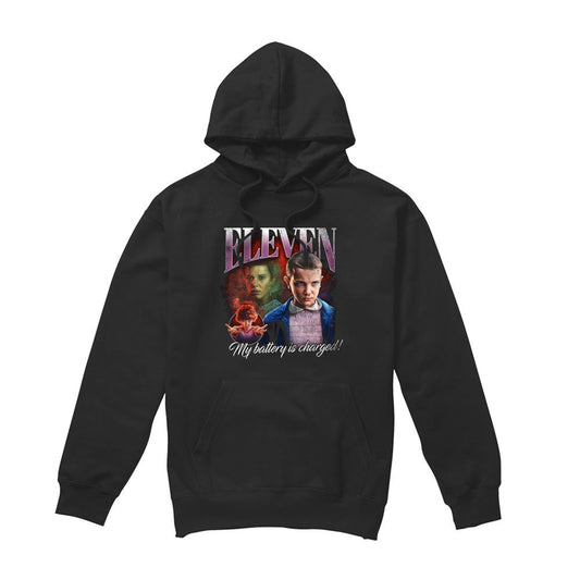 Black - Front - Stranger Things Unisex Adult Eleven Homage Hoodie
