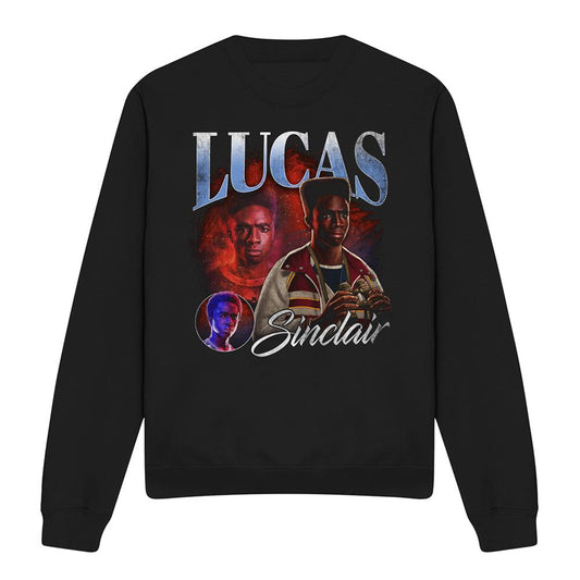 Black - Front - Stranger Things Unisex Adult Lucas Homage Sweatshirt