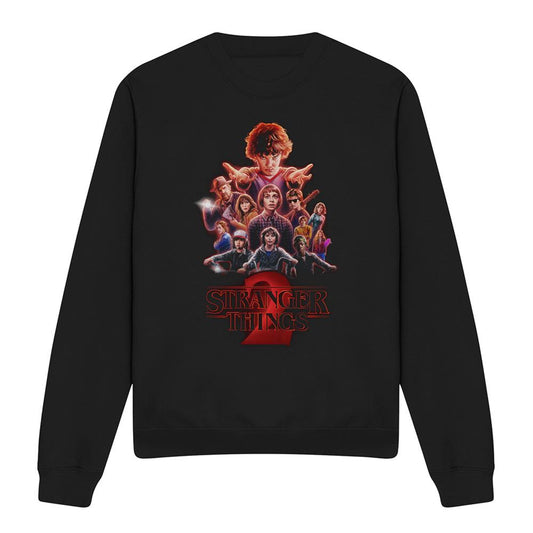 Black - Front - Stranger Things Unisex Adult Season Two Poster Sweatshirt