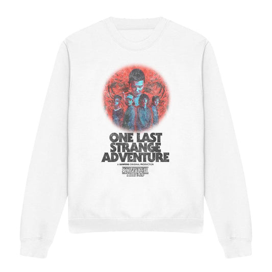 White - Front - Stranger Things Unisex Adult One Last Adventure Poster Sweatshirt