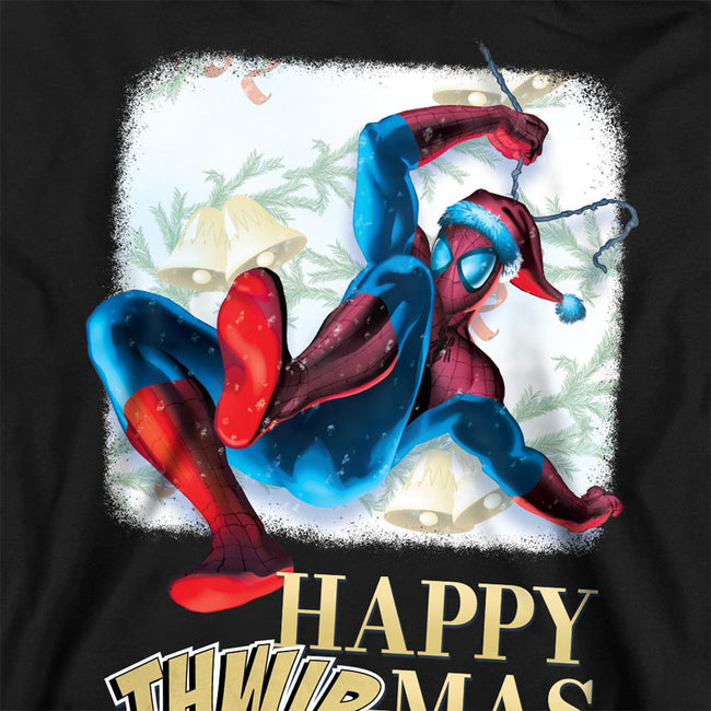 Black - Back - Spider-Man Unisex Adult Happy Thwipmas Christmas Window Sweatshirt