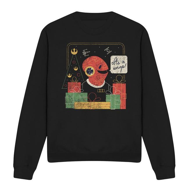 Black - Front - Star Wars Unisex Adult Wrap Trap Admiral Ackbar Retro Christmas Sweatshirt