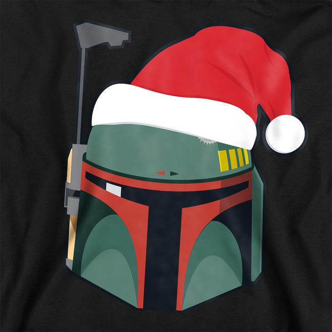 Black - Back - Star Wars Unisex Adult Boba Fett Santa Hat Christmas Sweatshirt