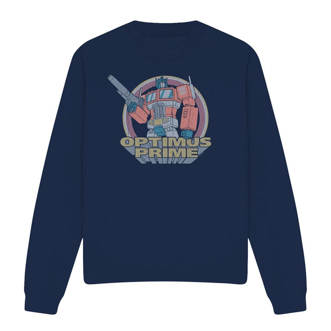 Navy - Front - Transformers Unisex Adult Generations Flea Market Heroic Autobot Optimus Prime Sweatshirt