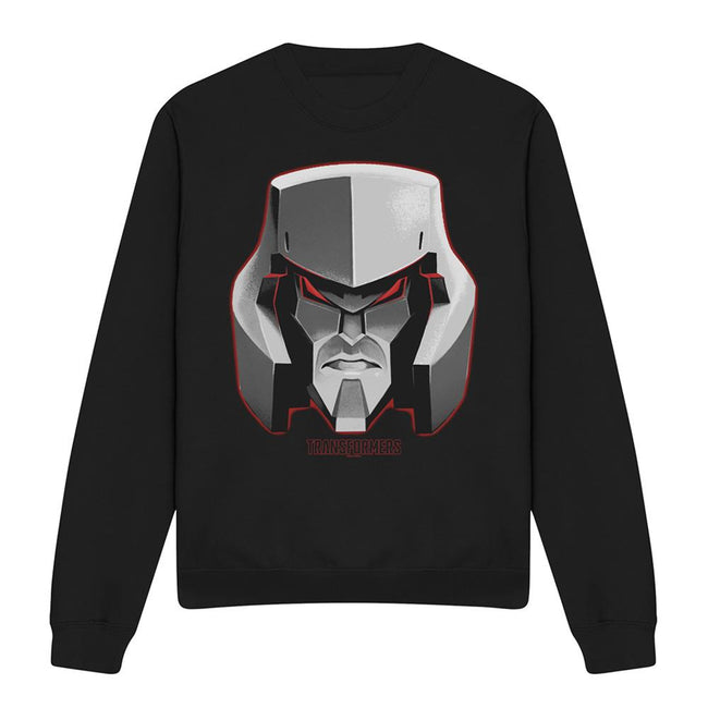 Black - Front - Transformers Unisex Adult Generations Megatron Face Sweatshirt