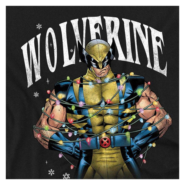Black - Side - Wolverine Unisex Adult Merry Xmas Bub! Long-Sleeved T-Shirt