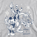 Athletic - Side - Disney Unisex Adult Merry, Bright And Tied Up In Lights Mickey Mouse Heather Sweatshirt