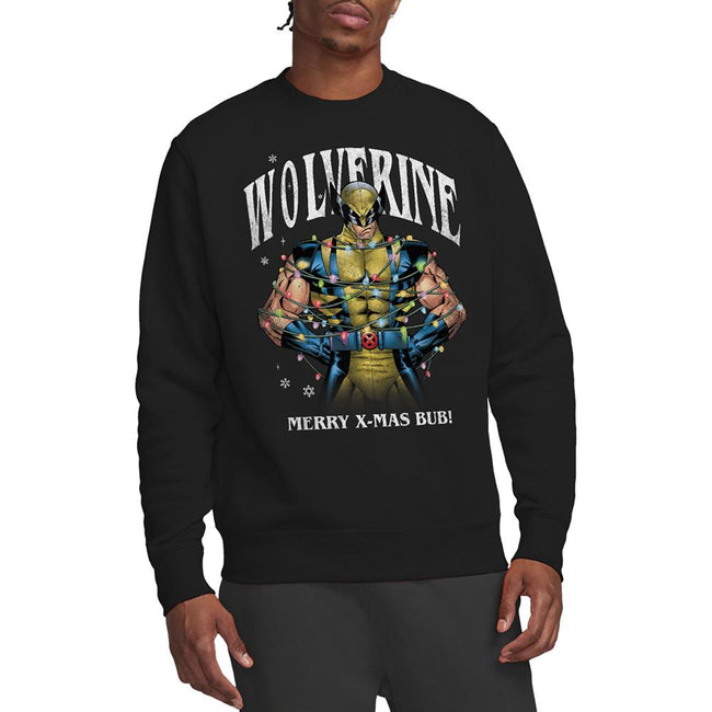 Black - Lifestyle - Wolverine Unisex Adult Merry Xmas Bub! Sweatshirt