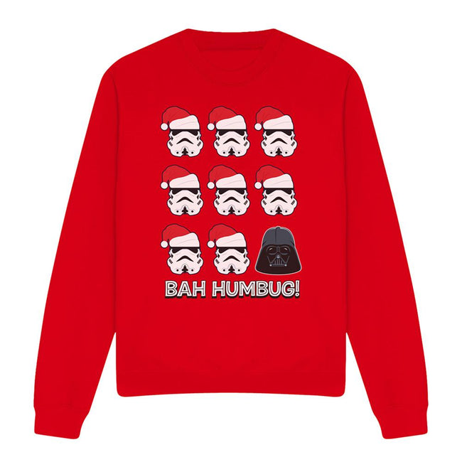 Red - Front - Star Wars Unisex Adult Empire Bah Humbug Christmas Sweatshirt